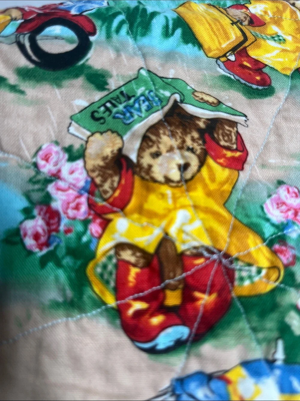 Reversible Bear Handmade Quilt  34” x 42 1/2”